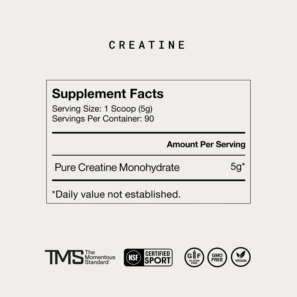 Momentous Monohydrate Powder Creatine Powder 90 Servings